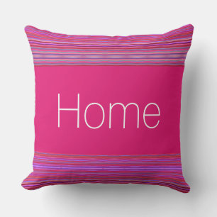 Pink Purple Modern Stripe Print Pillow