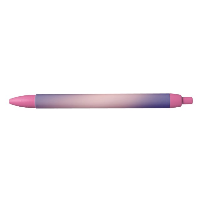 Pink Purple moonlight ombre effect  Black Ink Pen (Front)