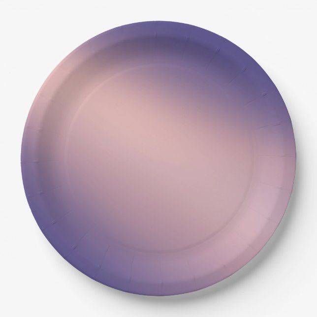Pink Purple Moonlight Ombre Effect  Paper Plate (Front)