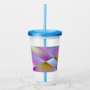 Pink Purple multicolored abstract pattern editable Acrylic Tumbler