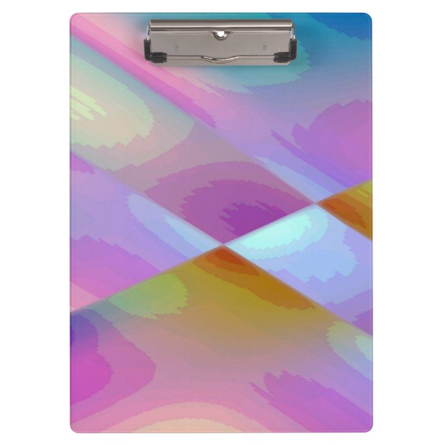 Pink Purple multicolored abstract pattern editable Clipboard (Front)