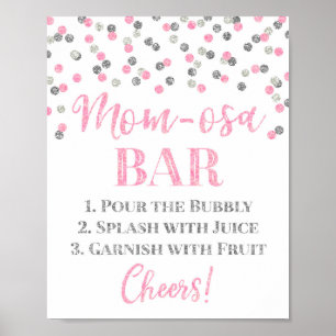 Pink Purple Mum-osa Bar Sign Baby Shower