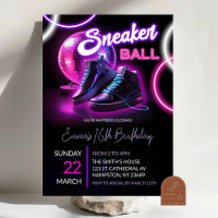 Pink Purple Neon Discoball Sneakerball Birthday