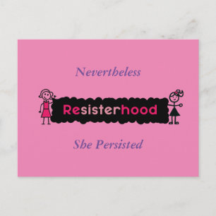 Pink Purple Nevertheless She Persisted Political Postcard