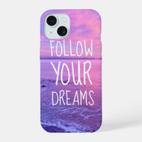 Pink Purple Ocean Sunset Follow Your Dreams