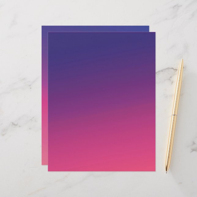 Pink & Purple Ombré Gradient Scrapbook Paper (Front/Back In Situ)