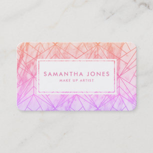 Pink Purple Ombre Pattern Make Up Artist Business Card