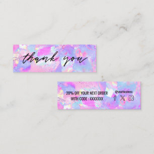 pink purple opal gemstone mini business card