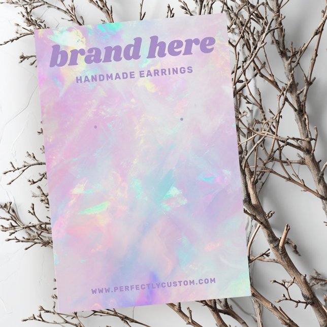 Pink purple opal look earring card (Pink opal look earring card)