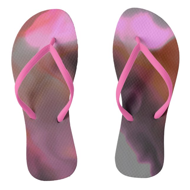 pink purple orange abstract jandals (Footbed)