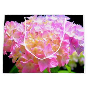 Pink purple orange hydrangeas large gift bag