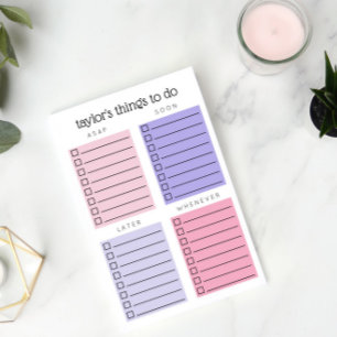 Pink Purple Organised Things to Do Post-it Notes