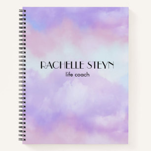 Pink & purple pastel fluffy clouds notebook