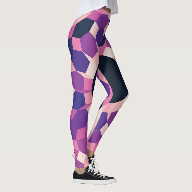 Pink Purple Pattern Leggings (Right)