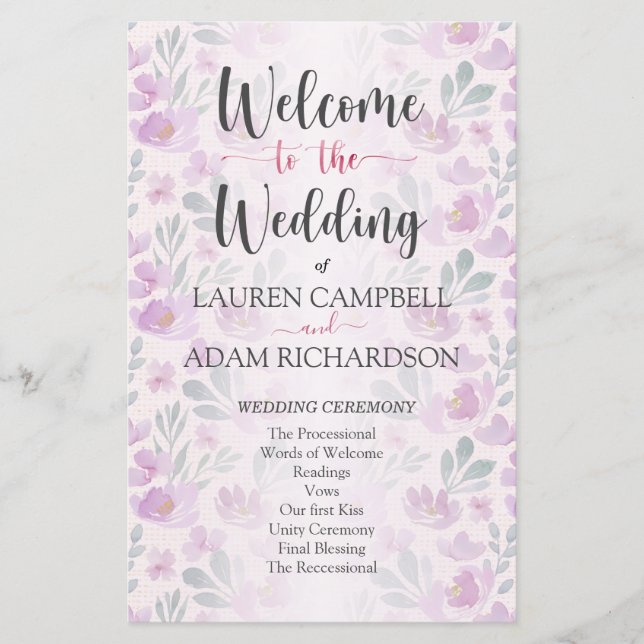 Pink & Purple Peony Watercolor  (Front)