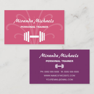 Pink Purple Personal Trainer Business Card