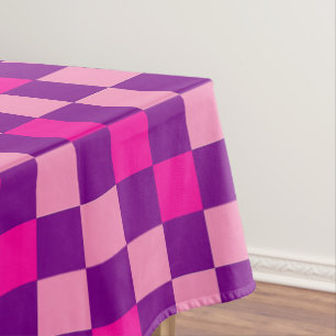 Pink Purple Pink Chequered Pattern Design Tablecloth