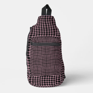 Pink Purple Plaid Checker Seamless Pattern Sling Bag