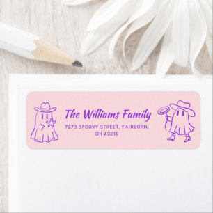 Pink & Purple Quirky Hand Drawn Ghost Halloween 