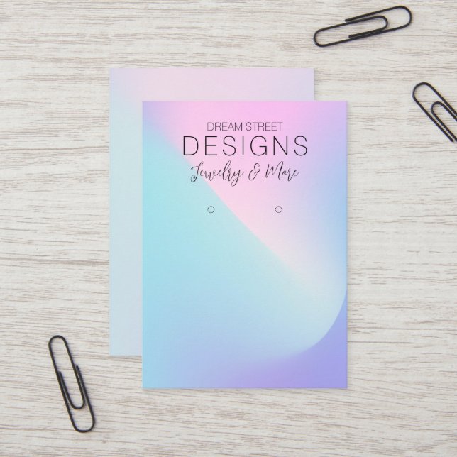 Pink Purple Rainbow Earring Display Card (Front/Back In Situ)