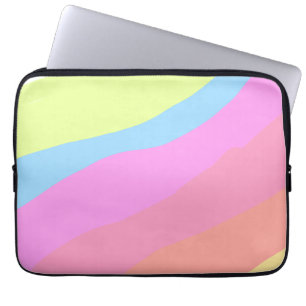 Pink purple rainbow multicolored pride month strip laptop sleeve