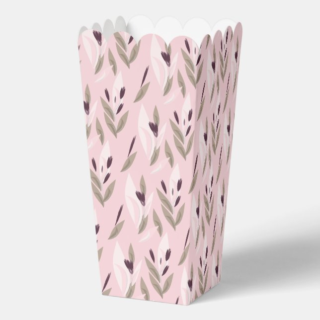 Pink purple red retro flower pattern favour box (Back)