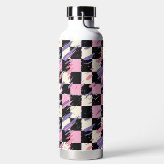 Pink & Purple Retro Checkered Bottle or Tumbler