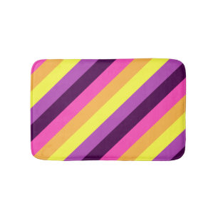 Pink Purple Retro Stripes Small Bath Mat