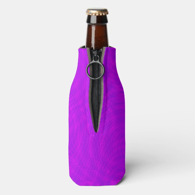 Pink & Purple Ripple Moiré Bottle Cooler (Bottle Back)