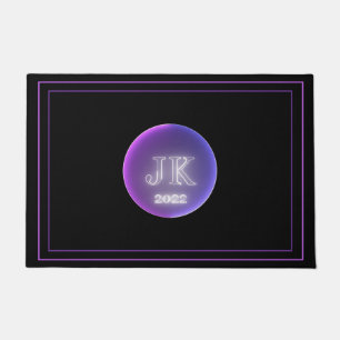 Pink Purple Round Logo door mat