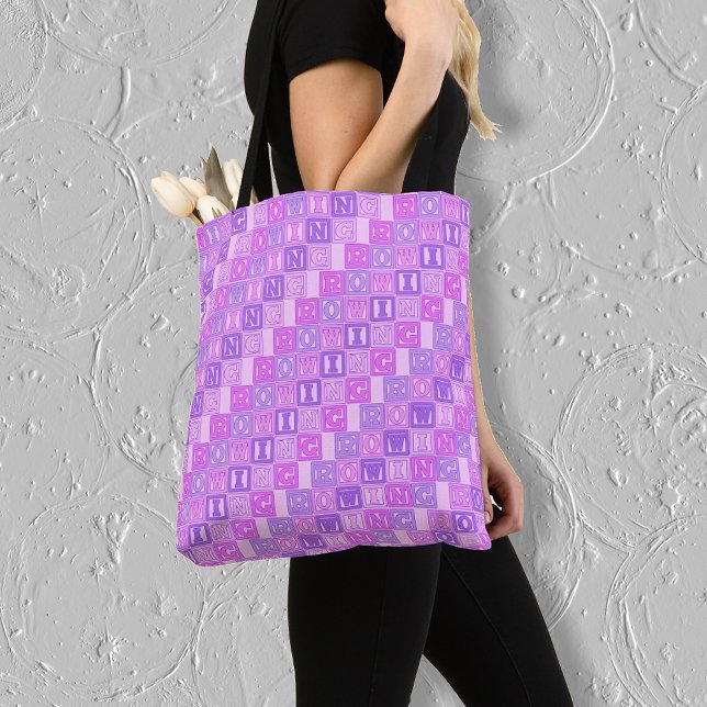 Pink purple rowing lettering tote bag (Creator Uploaded)