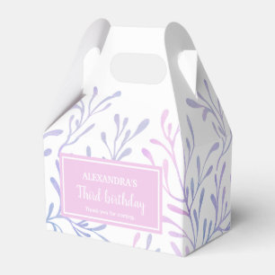 Pink Purple Seaweed Under The Sea 3rd Birthday Favour Box