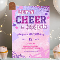 Pink Purple Sequin Cheerleader Girl Birthday