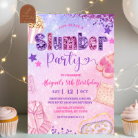 Pink Purple Sequin Slumber Party Birthday