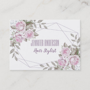 Pink Purple Silver Floral Beauty Appointment Card
