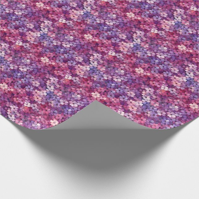 Pink & Purple Small Flowers Wrapping Paper (Corner)