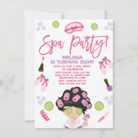 Pink Purple Spa Party Birthday Party Invitation