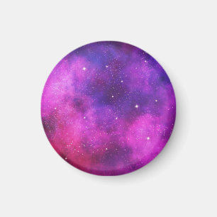 Pink & Purple Space & Stars Faux Galaxy Magnet