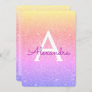 Pink Purple Sparkle Glitter 30th Birthday Party Invitation