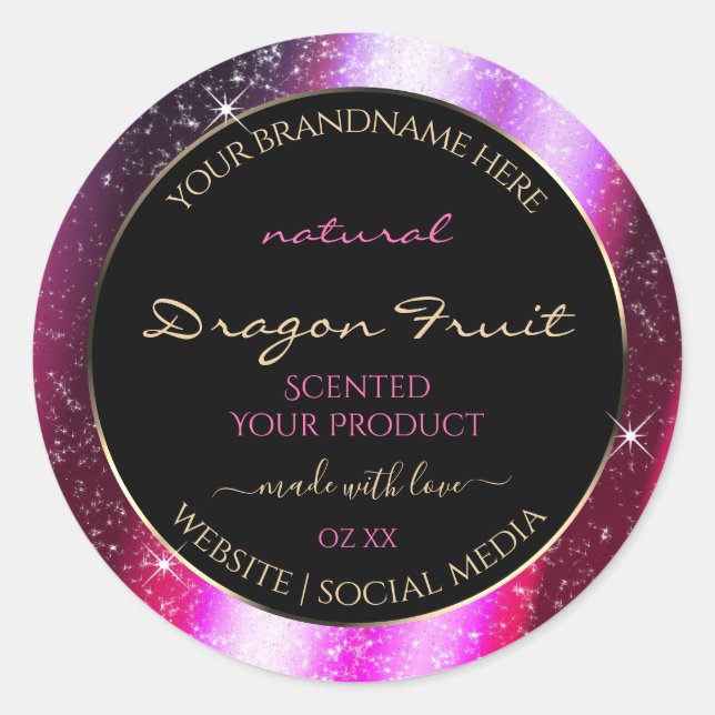 Pink Purple Sparkle Glitter Frame Product Label (Front)