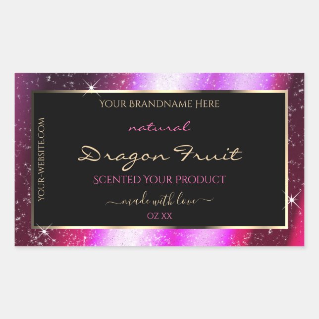 Pink Purple Sparkle Glitter Frame Product Label (Front)