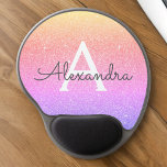 Pink Purple Sparkle Glitter Monogram Name Mousepad<br><div class="desc">Gold,  Pink and Purple Ombre Pastel Sparkle Glitter Monogram Name Monogram Mousepad. This Mousepad can be customised to include your first name. Please contact the designer for customised matching items.</div>