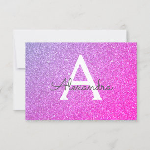 Pink Purple Sparkle Glitter Sweet 16 Save the Date