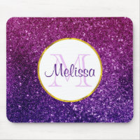 Pink & Purple Sparkling Glitter Gemstones Monogram