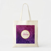 Pink & Purple Sparkling Glitter Gemstones Monogram