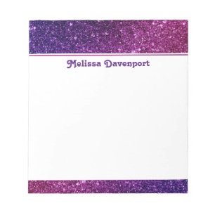 Pink & Purple Sparkling Glitter Gemstones Notepad