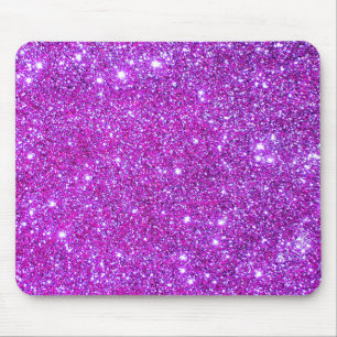 Pink Purple Sparkly Glam Glitter Designer Mouse Pad