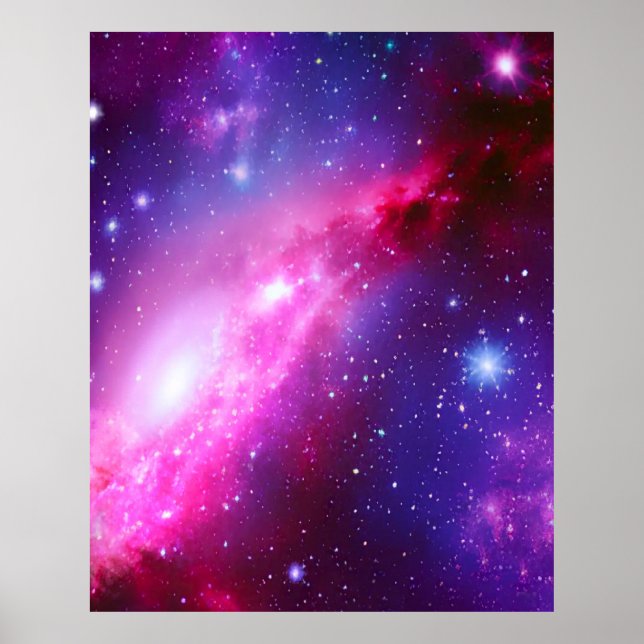 Pink Purple Spiral Galaxy Poster (Front)