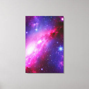 Pink Purple Spiral Galaxy Stretched Canvas 