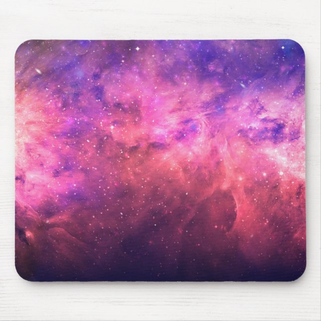 Pink Purple Starry Sky Cosmic Galaxy Sky Fire Glow Mouse Pad (Front)